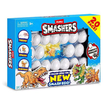 Dinosaur Smashers Smash Egg 20-pack toy box, blue star graphic inside egg tray
