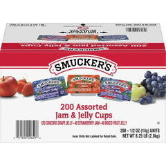 Smucker's Assorted Jam & Jelly Cups, 0.5 oz, 200-count - USA MEGA SHOP