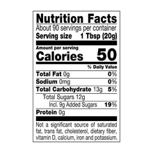 Nutrition Facts label for strawberry preserves, serving size 1 Tbsp, calories 50