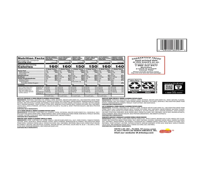 Frito-Lay Snack Mix, Cool & Tangy, Variety Pack Chips, 1 oz (50-pk)