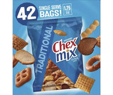 Chex Mix Traditional snack mix single-serve bag, 1.75 oz, with snack graphics