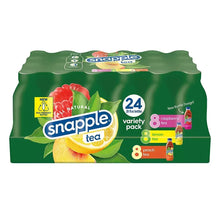 Snapple tea variety pack carton with 24 bottles and mixed tea flavors