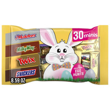 Mixed mini milk chocolate bar assortment in yellow Easter bag, 30 minis