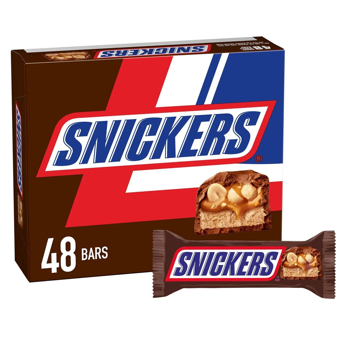 Snickers Milk Chocolate Candy Bars, Full Size, 1.86 oz., 48 pk. - USA MEGA SHOP