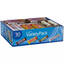30 bar chocolate candy variety pack carton with assorted branded bars