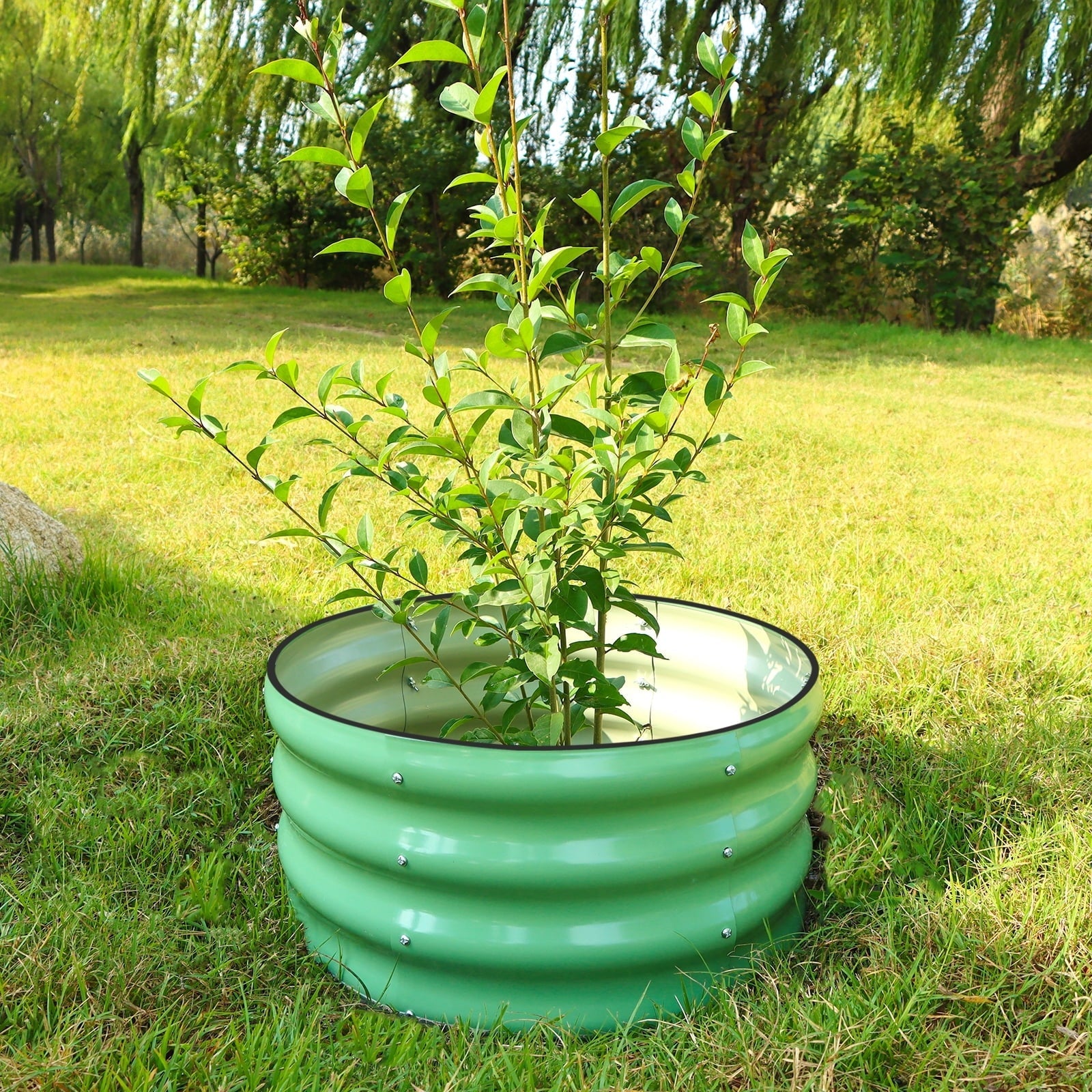 SnugNiture Galvanized Raised Garden Bed, 2Pcs 2x2x1ft Outdoor Raised Beds Kit for Vegetables and Flowers