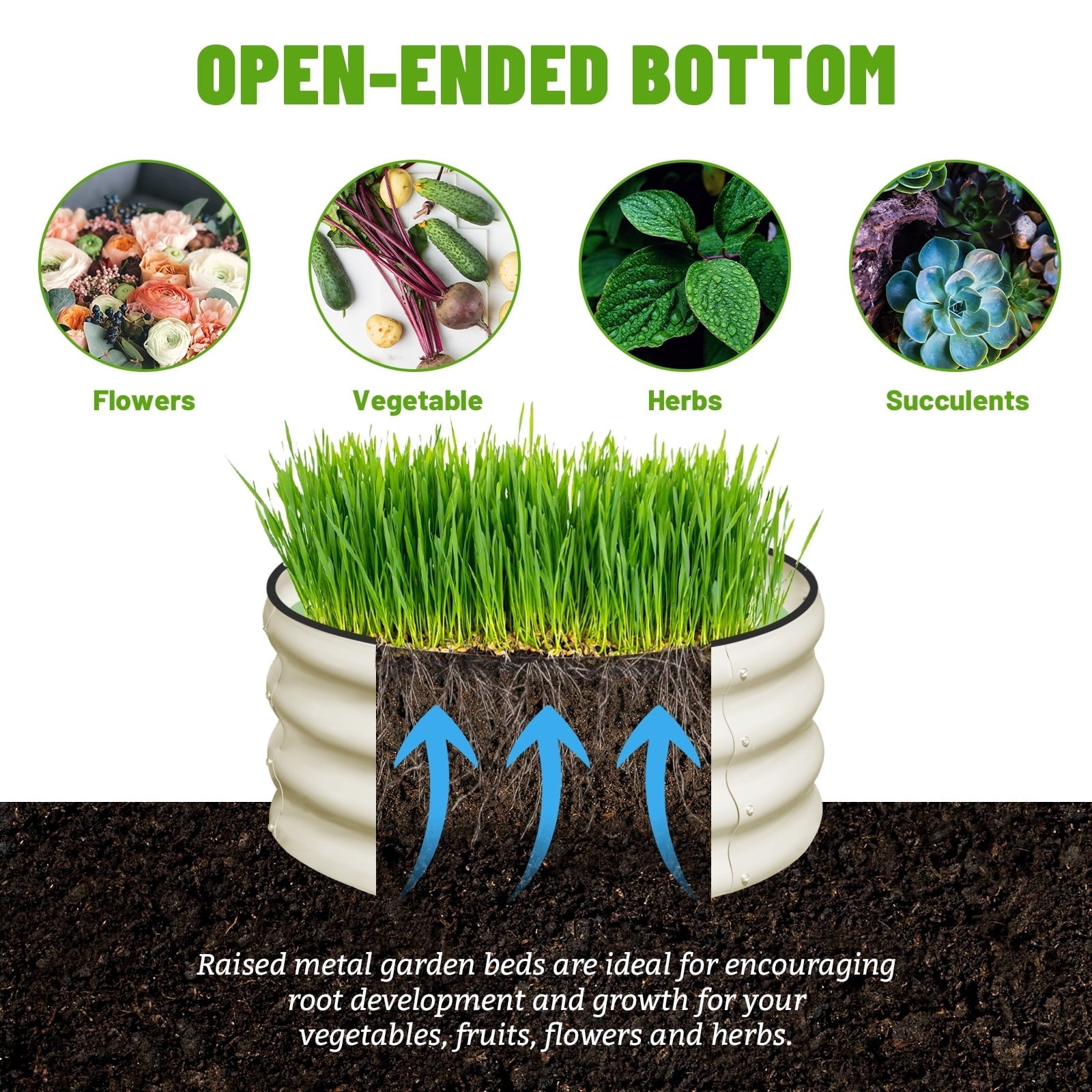 SnugNiture Galvanized Raised Garden Bed, 2Pcs 2x2x1ft Outdoor Raised Beds Kit for Vegetables and Flowers