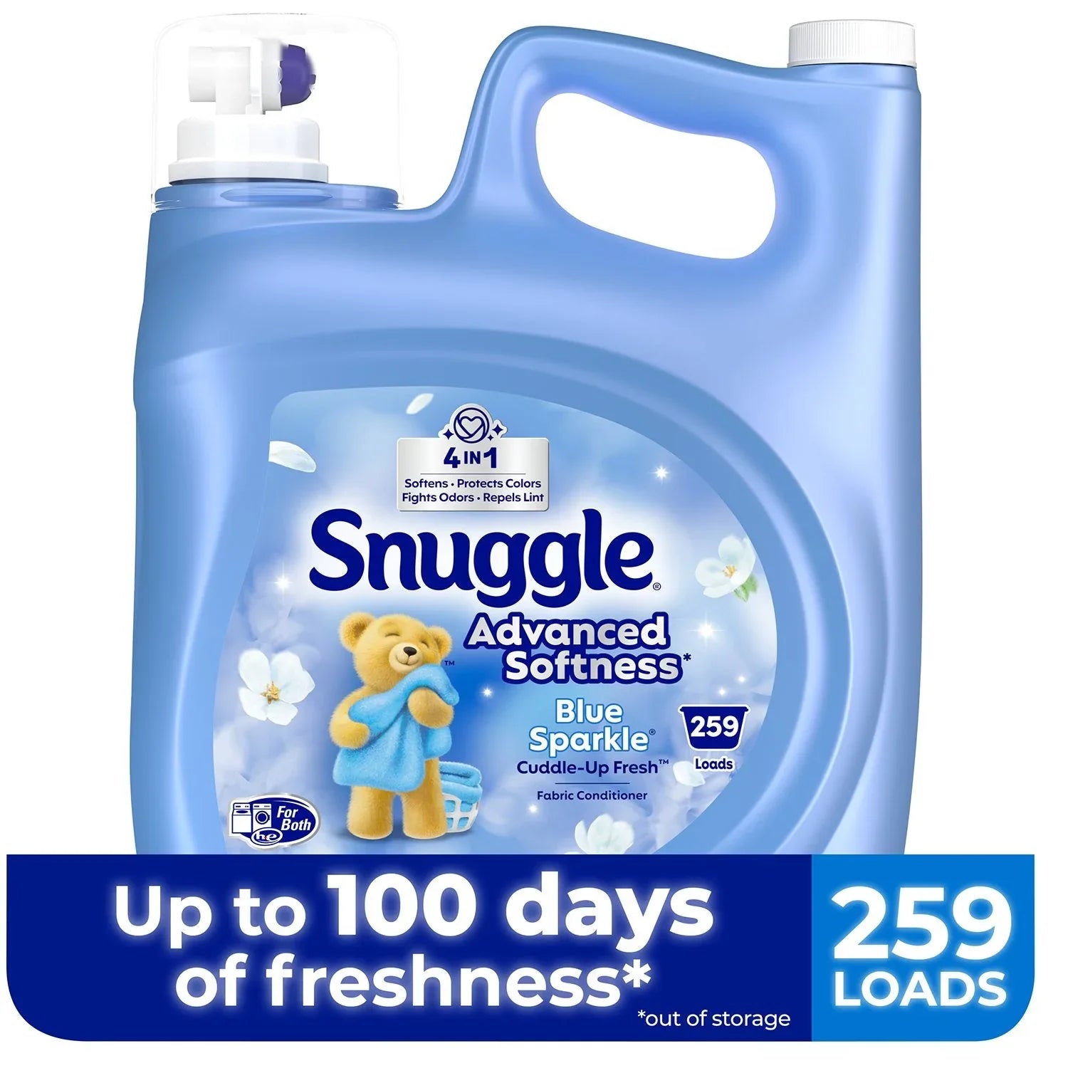 Snuggle Advanced Softness Liquid Fabric Softener, Blue Sparkle, 259 loads, 176 fl. oz. - USA MEGA SHOP