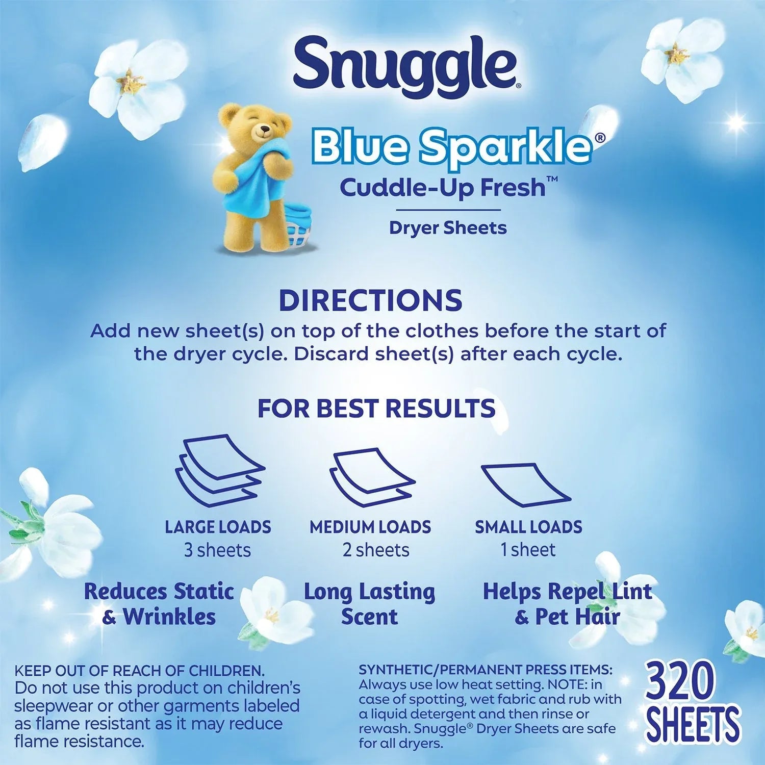 Snuggle Fabric Softener Dryer Sheets, Blue Sparkle, 320 ct. - USA MEGA SHOP