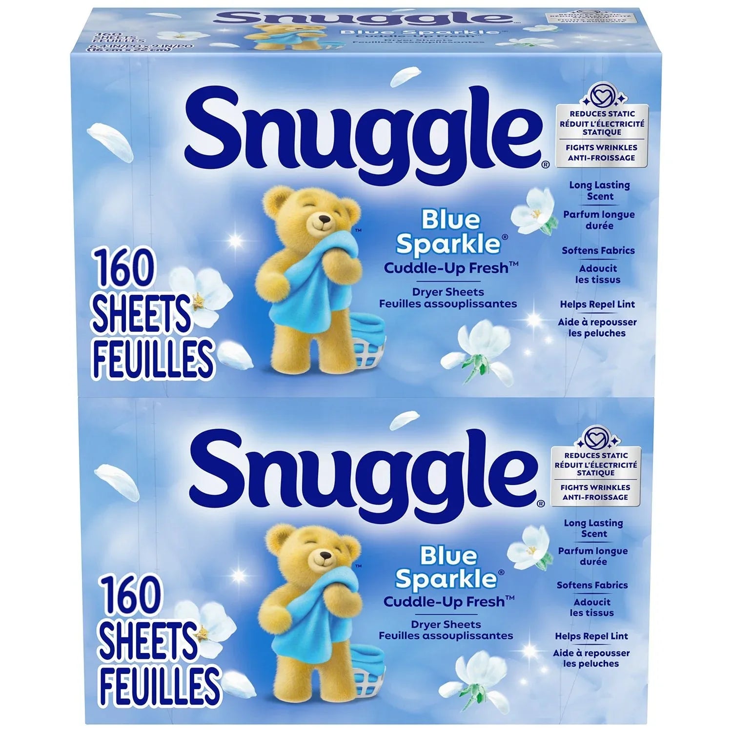 Snuggle Fabric Softener Dryer Sheets, Blue Sparkle, 320 ct. - USA MEGA SHOP