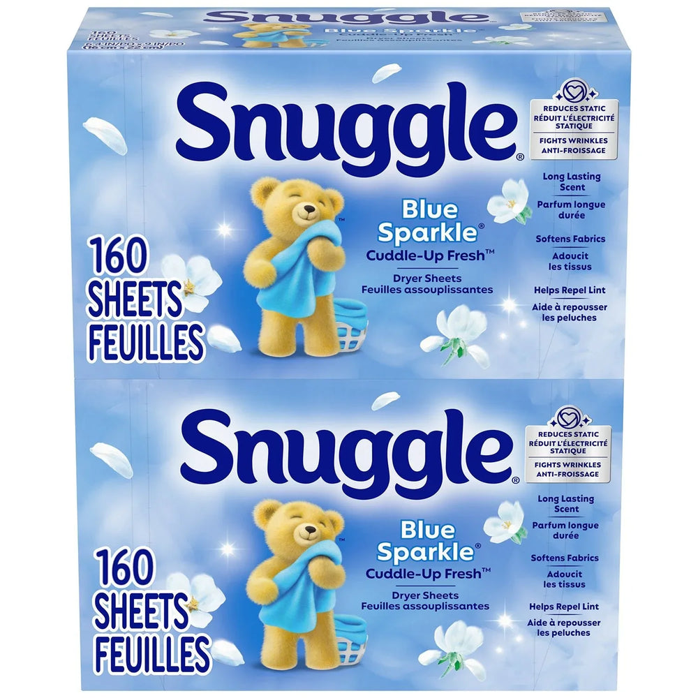 Snuggle Fabric Softener Dryer Sheets, Blue Sparkle, 320 ct. - USA MEGA SHOP