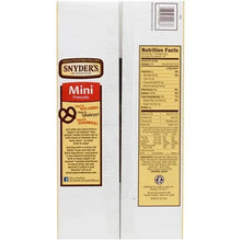 Mini pretzels multipack back panel with nutrition facts and barcode