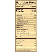 Nutrition Facts label for Snyder's Mini Pretzels 100-calorie pack, 1 bag serving