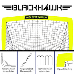 Franklin Sports Blackhawk Soccer Goal - Pop up - Indoor + Outdoor - Adult + Kids - 4' x 3' - Yellow