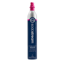 CO2 carbonator cylinder with pink valve cap, SodaStream refill canister
