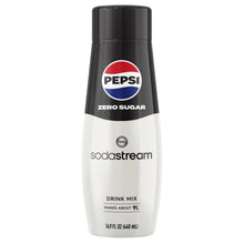 Black Pepsi Zero Sugar drink mix bottle, sodastream flavor canister