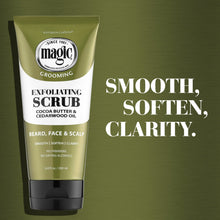 Exfoliating scrub tube with “smooth, soften, clarity” text