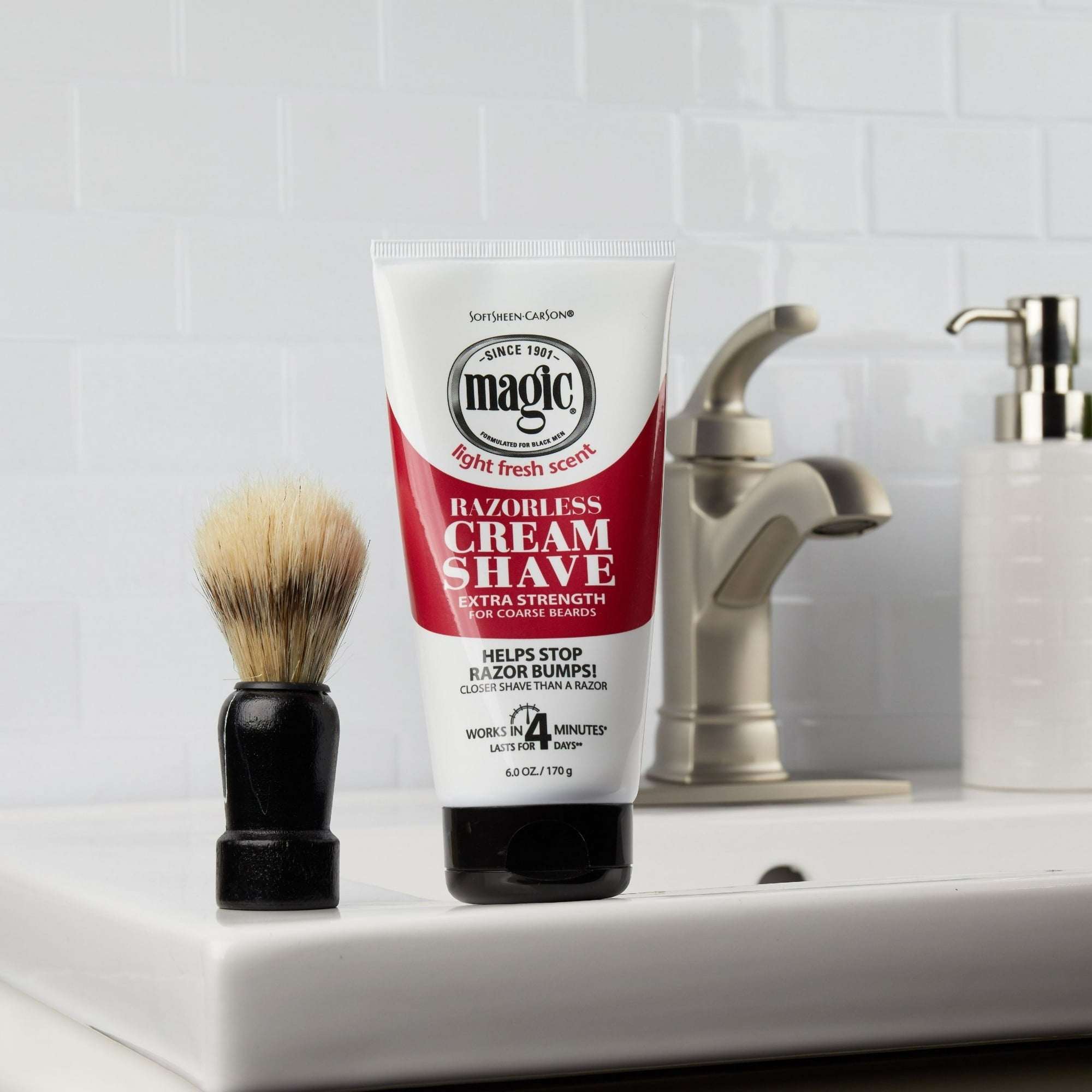 Softsheen-Carson Magic Shave Hair Removal Cream for Men, Extra Strength Depilatory Cream, 6 oz