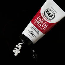 Razorless cream shave depilatory cream tube with white cream smear
