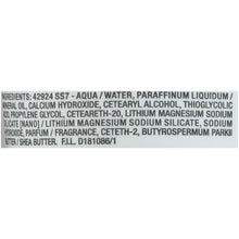Depilatory cream tube with ingredients panel text