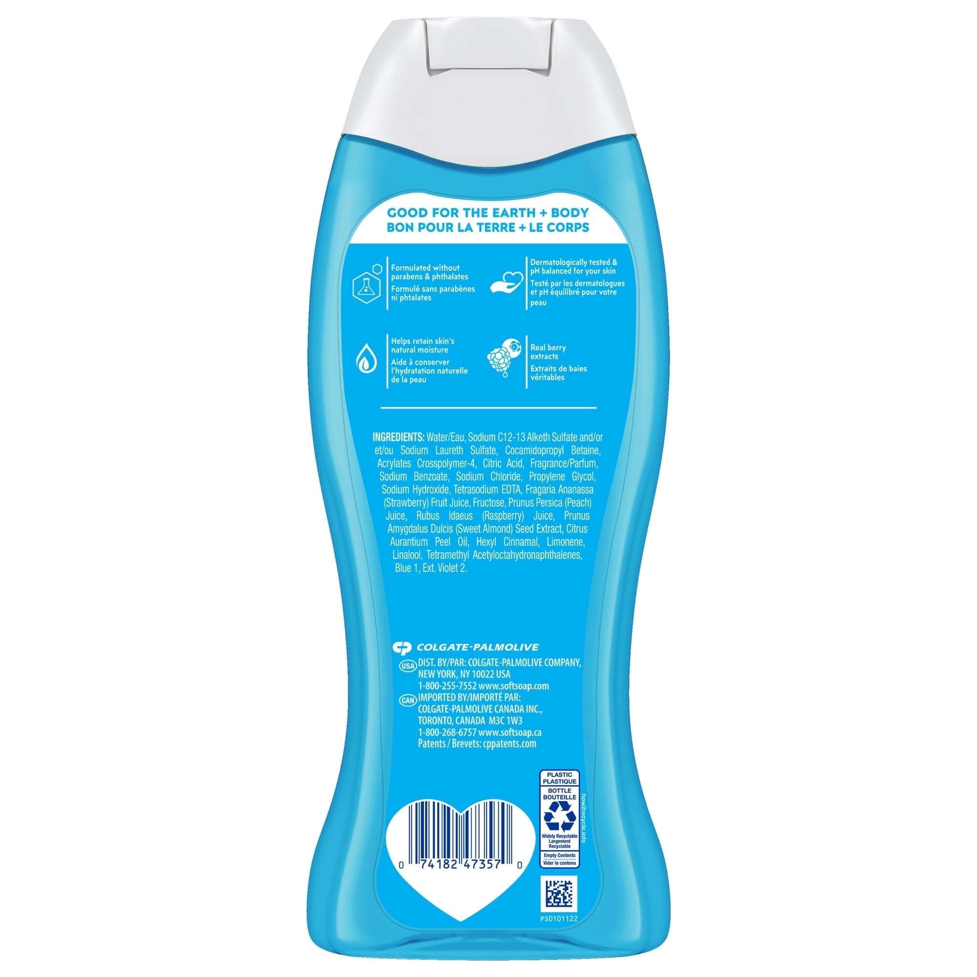 Softsoap Energizing Moisturizing Body Wash, Citrus and Berry Splash Scent, 20 fl oz