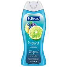 Softsoap body wash bottle, blue energizing citrus & berry splash, 20 fl oz