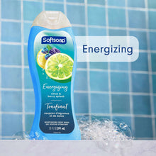 Softsoap energizing body wash bottle with citrus & berry splash label