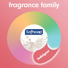 Softsoap body wash fragrance family graphic with cream swirl and bottle
