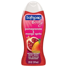 Moisturizing body wash bottle with pomegranate & mango spritz label