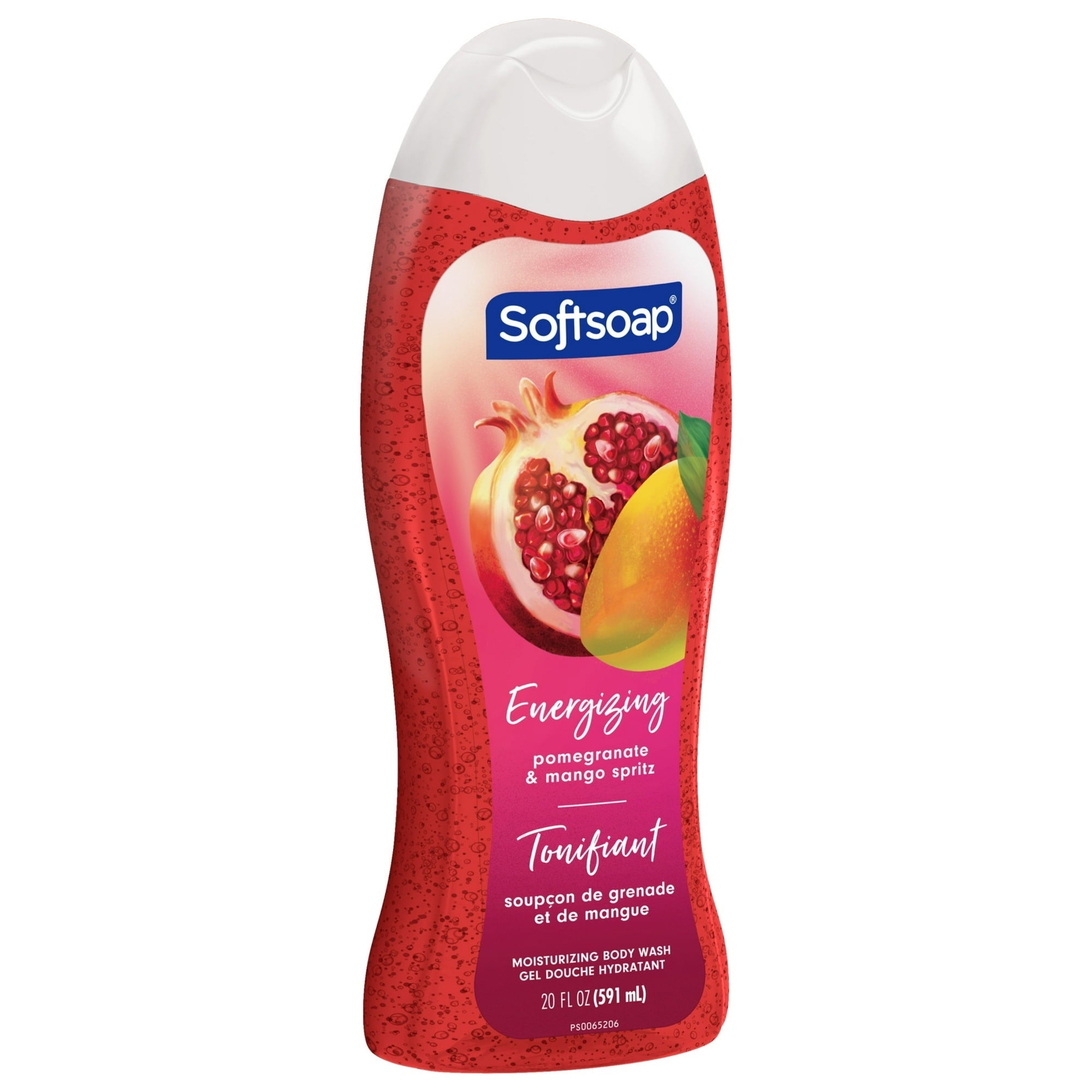 Softsoap Moisturizing Body Wash, All Skin Types, Juicy Pomegranate and Mango, 20 fl oz Bottle
