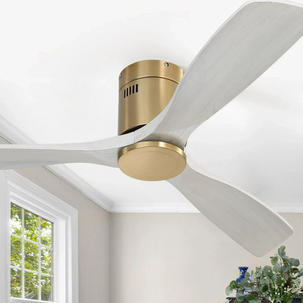 Sofucor 52 Inch Modern Flush Mount Ceiling Fan with Wood Blades - USA MEGA SHOP