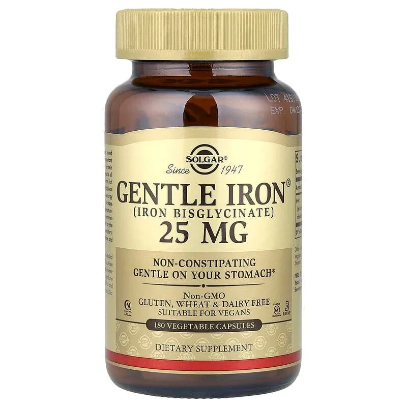 Solgar, Gentle Iron®, 25 mg, 90 Vegetable Capsules