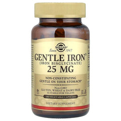 Solgar, Gentle Iron®, 25 mg, 90 Vegetable Capsules