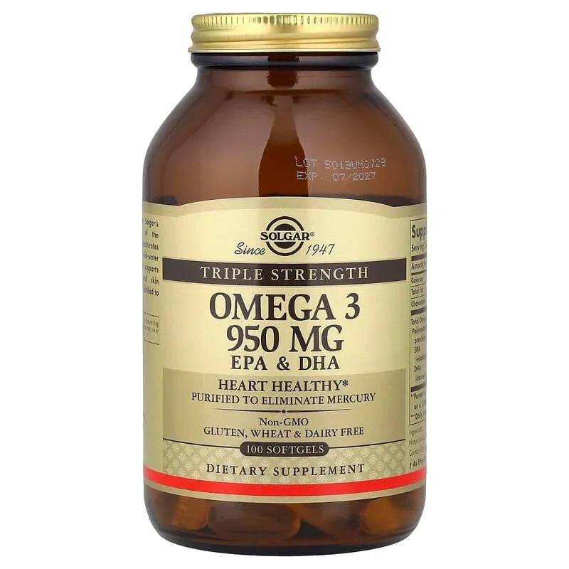 Solgar, Omega-3, EPA & DHA, Triple Strength, 950 mg, Softgels