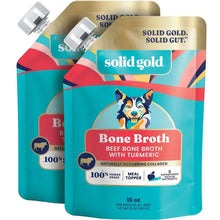 Solid Gold bone broth dog food topper pouches with turmeric, 16 oz (2 pack)