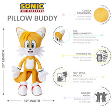 Sonic pillow buddy plush figure with white spiky collar, orange body, and cartoon face