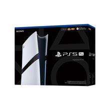 PlayStation 5 Pro retail box with pictured console and black-and-white graphics