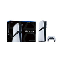 PlayStation 5 Pro console, white-and-black body with vertical stand; includes controller