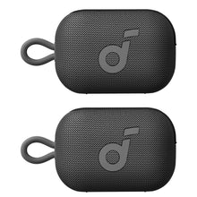 Bluetooth speaker 2-pack bundle, dark mesh fabric, loop handle, front logos