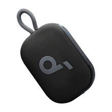 Bluetooth speaker, dark mesh fabric with loop handle, side control light, front logo