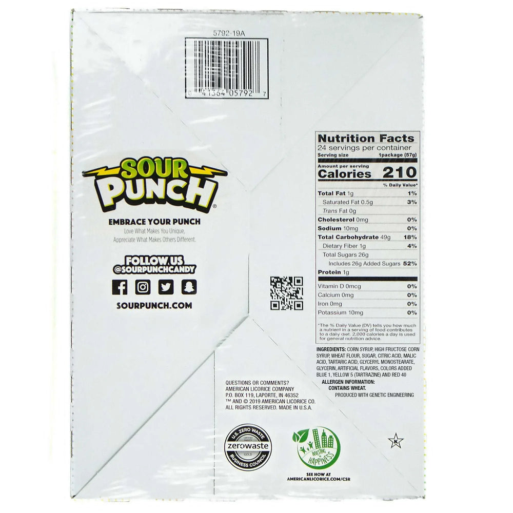 Sour Punch Straws, Rainbow, 2 oz, 24-count - USA MEGA SHOP