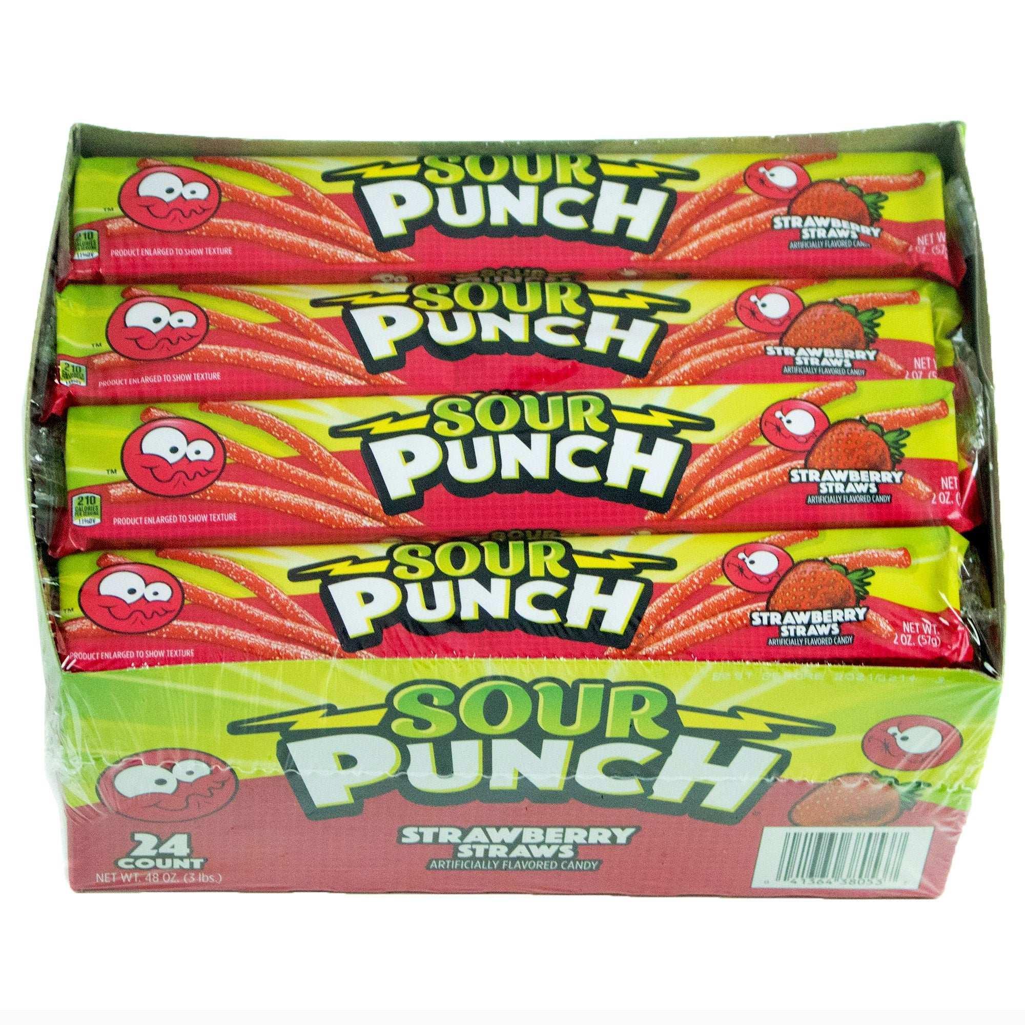 Sour Punch Straws, Strawberry, 2 oz, 24-count - USA MEGA SHOP