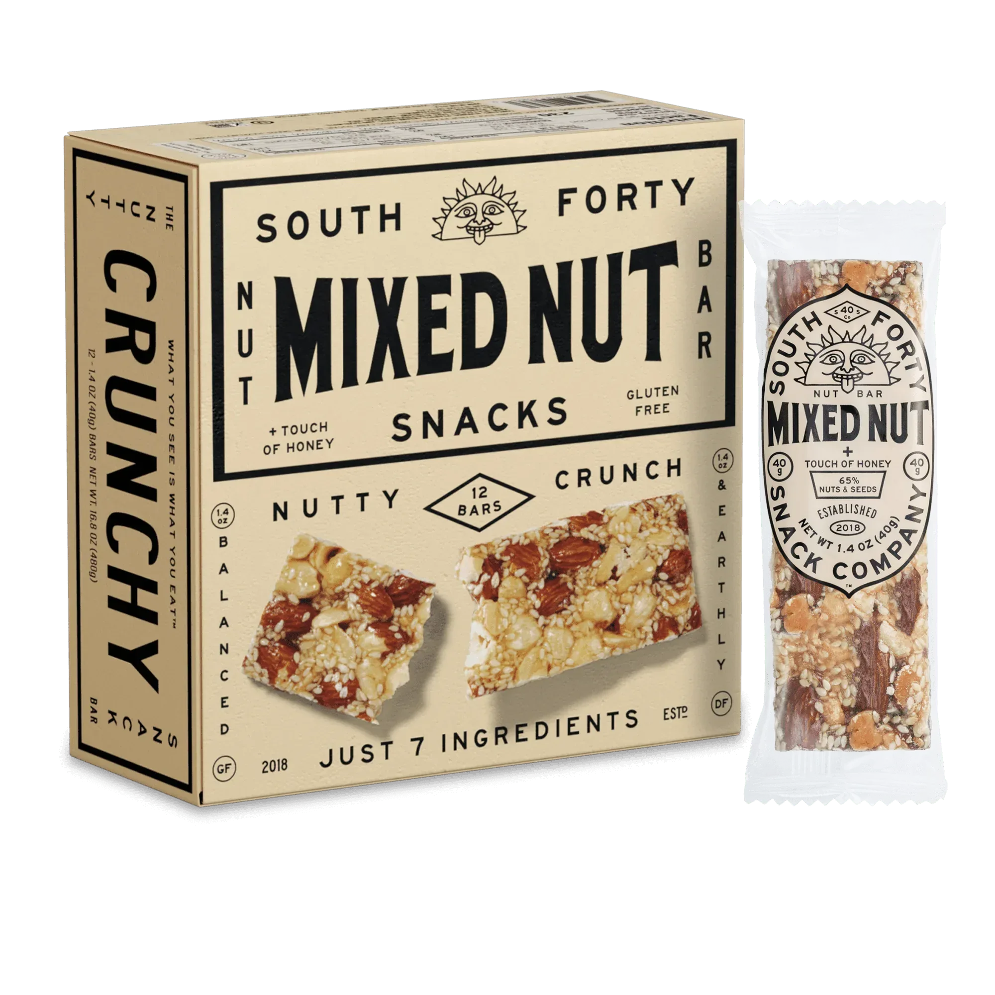 South 40 Snacks Crunchy Pistachio Nut Bars, 12 pack