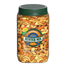 Gourmet hunter mix snack jar with green lid and mixed nuts filling
