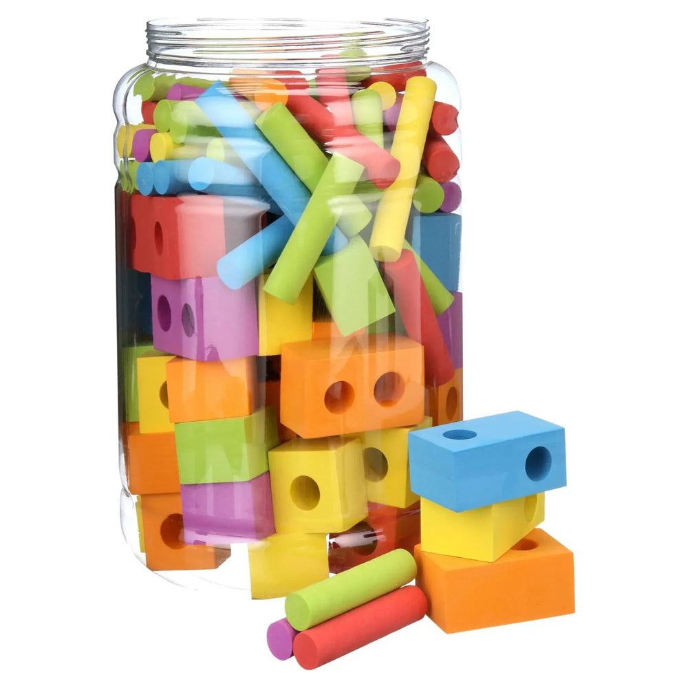 Spark Create Imagine Foam Peg Building Blocks, 100 Pieces, Baby and Toddler Toys - USA MEGA SHOP