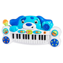 Spark Rolo animal-themed musical keyboard toy with blue dog face, keys, and buttons