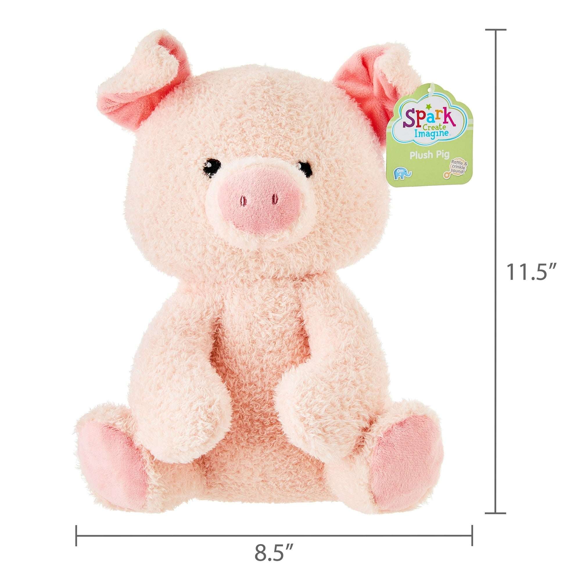Spark Create Imagine Pig Plush Toy, Soft Pink, 10inch