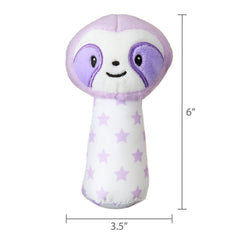 Spark Create Imagine Plush Sloth Hand-Grip Rattle Toy, Soft Baby Rattle, 6" Easy Grasp, Ages 0 Months+