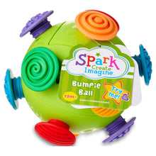 Spark Create Imagine Bumpie Ball sensory toy with spiral bumps and dangling handles
