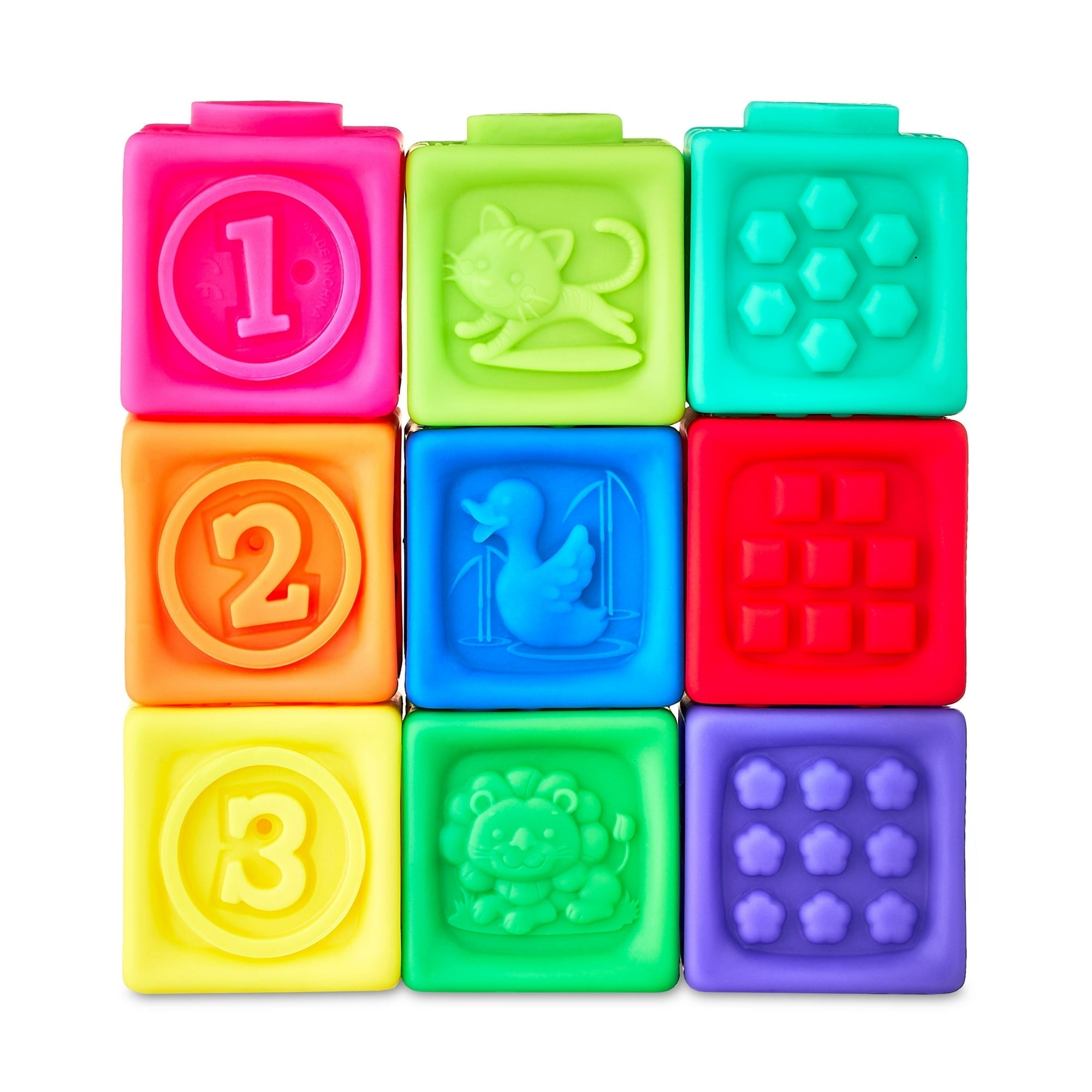 Spark Create Imagine Sensory Stacking Vinyl Blocks, 9 Pieces, Ages 9 Months+